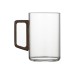 High end green tea cup with walnut handle and lid. High temperature resistant glass office drinking cup