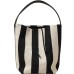 Black and white contrasting wide shoulder strap women's bag large capacity tote bag bucket bag
