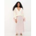V-neck lace up hollow knit cardigan top sweater jacket for women