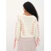 V-neck lace up hollow knit cardigan top sweater jacket for women