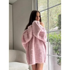 Fashionable, sweet and lazy style long sleeved backless knitted sweater for women