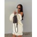 Fashionable, sweet and lazy style long sleeved backless knitted sweater for women