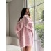 Fashionable, sweet and lazy style long sleeved backless knitted sweater for women