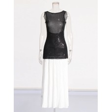 Hit Color Slimming Dresses For Women O Neck Sleeveless Off Shoulder Backless High Waist  Casual Dress Female New