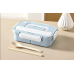 Japanese style simple microwave insulation compartment lunch box with tableware