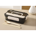 Japanese style simple microwave insulation compartment lunch box with tableware