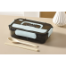 Japanese style simple microwave insulation compartment lunch box with tableware