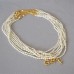 Natural freshwater rice grain pearl necklace elegant retro bamboo texture 26 English letter pendant collarbone chain