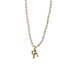 Natural freshwater rice grain pearl necklace elegant retro bamboo texture 26 English letter pendant collarbone chain