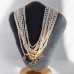 Natural freshwater rice grain pearl necklace elegant retro bamboo texture 26 English letter pendant collarbone chain