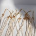 Natural freshwater rice grain pearl necklace elegant retro bamboo texture 26 English letter pendant collarbone chain