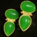 New medieval design sense temperament earrings emerald drop stone pearl earrings with classic elegant style
