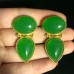 New medieval design sense temperament earrings emerald drop stone pearl earrings with classic elegant style