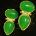 New medieval design sense temperament earrings emerald drop stone pearl earrings with classic elegant style