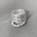 French design double layer irregular personality adjustable ring Ring wide face beaded open ring