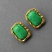 Medieval 925 silver needle earrings square femininity green stone fashion simple advanced earrings ear clap