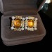 Mirad oval resin pearl geometry 925 silver needle earrings with retro palace style, niche temperament, high-end earrings
