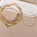 Multiple stainless steel collars for women, simple bare body and plain circle, imitating pearl round beads