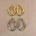 INS new metal smooth oval hollow earrings French retro irregular exaggerated personality earrings