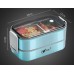 Microwaveable portable double-layer 304 stainless steel compartment insulation lunch box