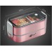 Microwaveable portable double-layer 304 stainless steel compartment insulation lunch box