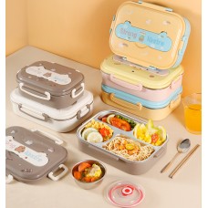 Food grade 304 stainless steel insulation compartment lunch box lunch box