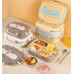 Food grade 304 stainless steel insulation compartment lunch box lunch box