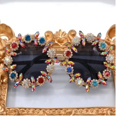 Baroque diamond studded exaggerated personality colored sunglasses for women