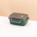 Classic simple microwaveable double-layer sealed compartment lunch box with tableware