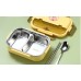 Microwaveable stainless steel compartmentalized insulated lunch box with cutlery