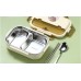 Microwaveable stainless steel compartmentalized insulated lunch box with cutlery