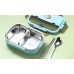 Microwaveable stainless steel compartmentalized insulated lunch box with cutlery
