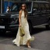 European and American sleeveless round neck tied pleated dress