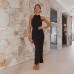 Spring and summer high-end dress, European and American women's high-end hanging neck slim fit long skirt for women