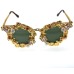 New Baroque Retro Hollow Carving Butterfly Sunglasses for Beach Outing, Dazzling Sunglasses