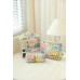 Storage Organizer Floral Quilted Makeup Bags Cotton Padded Cosmetic Bag Large Travel Toiletry Bag Women Zipper Wash Bag
