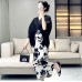 Spring and summer new French end printed fashionable Miyake pleated dress with elegant temperament and loose flesh covering long skirt