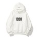 New Shoulder Sleeve Double layered Hat Double line Fashion Brand Hoodie High Street Loose Velvet 1991 Word Men's and Women's Hoodie