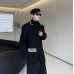 Oversize suit silhouette designed by male and female designers with bead embellishment woolen suit trend single west