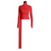 Solid color high neck ribbon fashion design high-end shirt for women