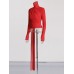 Solid color high neck ribbon fashion design high-end shirt for women