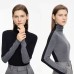 Double sided high neck knitted wool sweater women's color blocked knitted sweater temperament