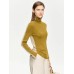 Double sided high neck knitted wool sweater women's color blocked knitted sweater temperament