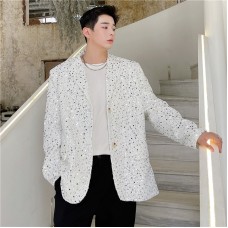 Personalized trendy design embroidered sequins decoration nightclubs thick suits
