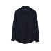 Asexual hollow embroidery jacquard micro perspective lace shirt men's front shoulder large padded shoulder long sleeved 