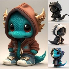 New Halloween decoration ornaments dinosaur elf sculpture ornaments atmosphere scene layout resin crafts