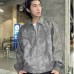 Fashionable short tie dye leather jacket women's spring and autumn retro casual motorcycle jacket trendy jacket