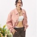 Fashionable short tie dye leather jacket women's spring and autumn retro casual motorcycle jacket trendy jacket