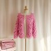 Handmade woven ball shaped heart-shaped long sleeved short sweater jacket for women