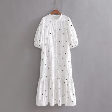Short sleeved printed loose dress for women Short sleeved printed loose dress for women
